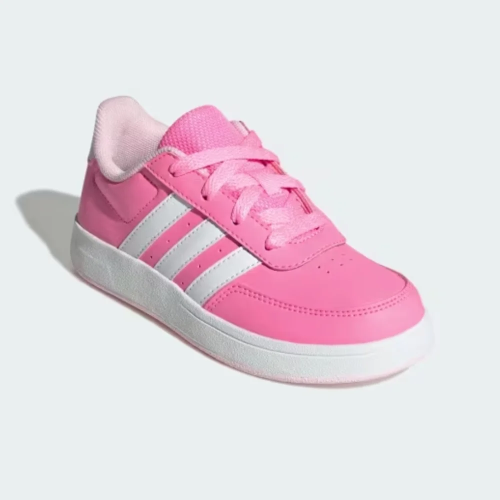 Adidas Breaknet Lifestyle Court Girls Pink & White Lace Sneakers - Picture 4 of 11